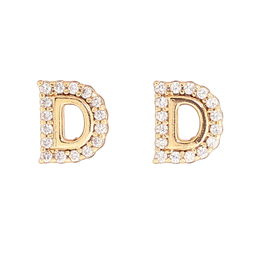 Сережки Xuping Позолота 18K пусети «Літера D» фото №1 Сережки Xuping Позолота 18K пусети «Літера D» фото №1