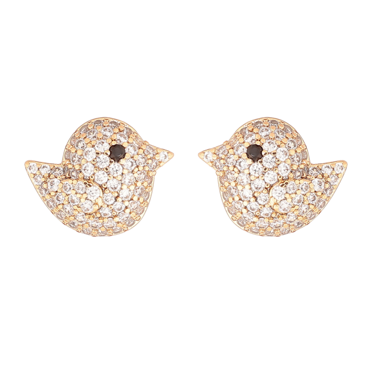 Серьги Xuping Позолота 18K пусеты Птички с инкрустацией кристаллами фото №18