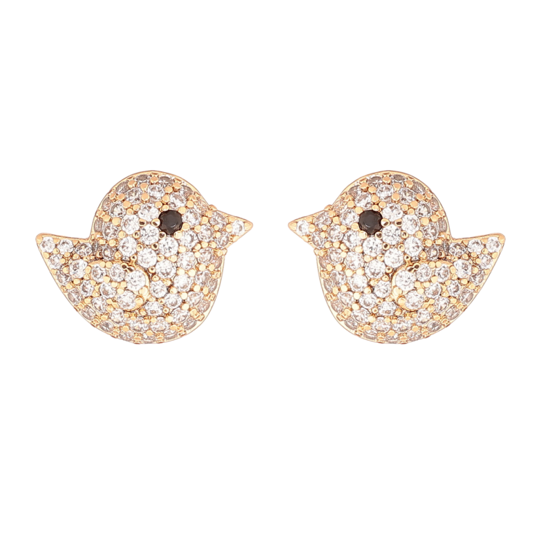 Сережки Xuping Позолота 18K пусети «Пташки з інкрустацією кристалами» фото №6 Сережки Xuping Позолота 18K пусети «Пташки з інкрустацією кристалами» фото №6