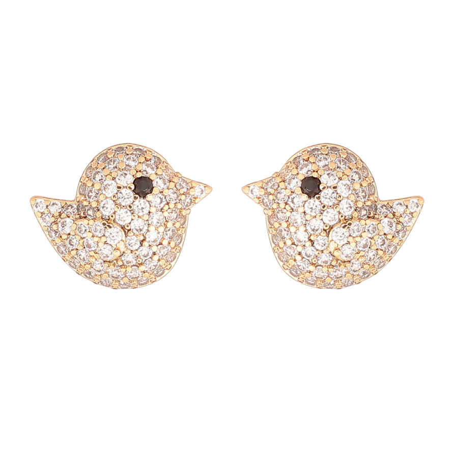 Серьги Xuping Позолота 18K пусеты Птички с инкрустацией кристаллами фото №1 Серьги Xuping Позолота 18K пусеты Птички с инкрустацией кристаллами фото №1