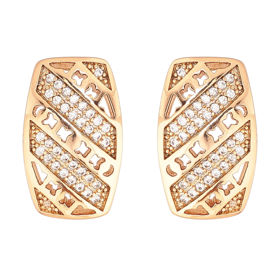 Серьги Xuping Позолота 18K пусеты Резной узор с инкрустацией кристаллами фото №1 Серьги Xuping Позолота 18K пусеты Резной узор с инкрустацией кристаллами фото №1