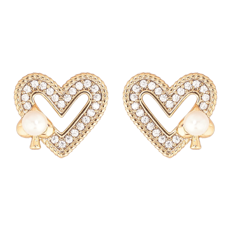 Серьги Xuping Позолота 18K пусеты Сердечки с пиками фото №13
