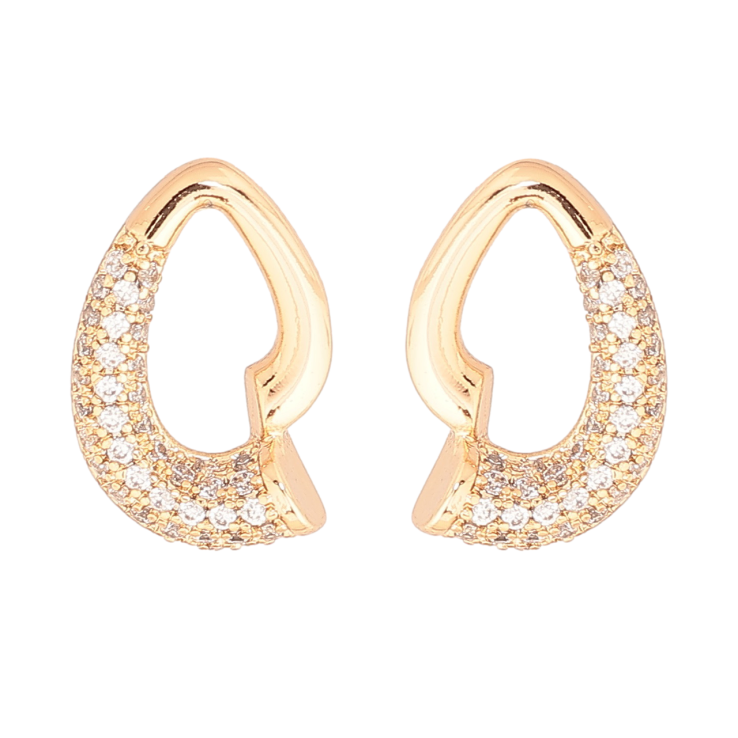 Серьги Xuping Позолота 18K пусеты Узор с инкрустацией кристаллами фото №15