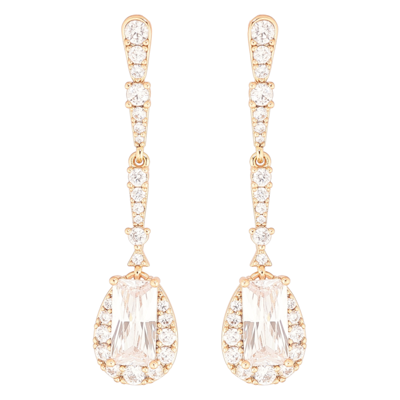 Серьги Xuping Позолота 18K пусеты Кристальные подвески фото №1 Серьги Xuping Позолота 18K пусеты Кристальные подвески фото №1