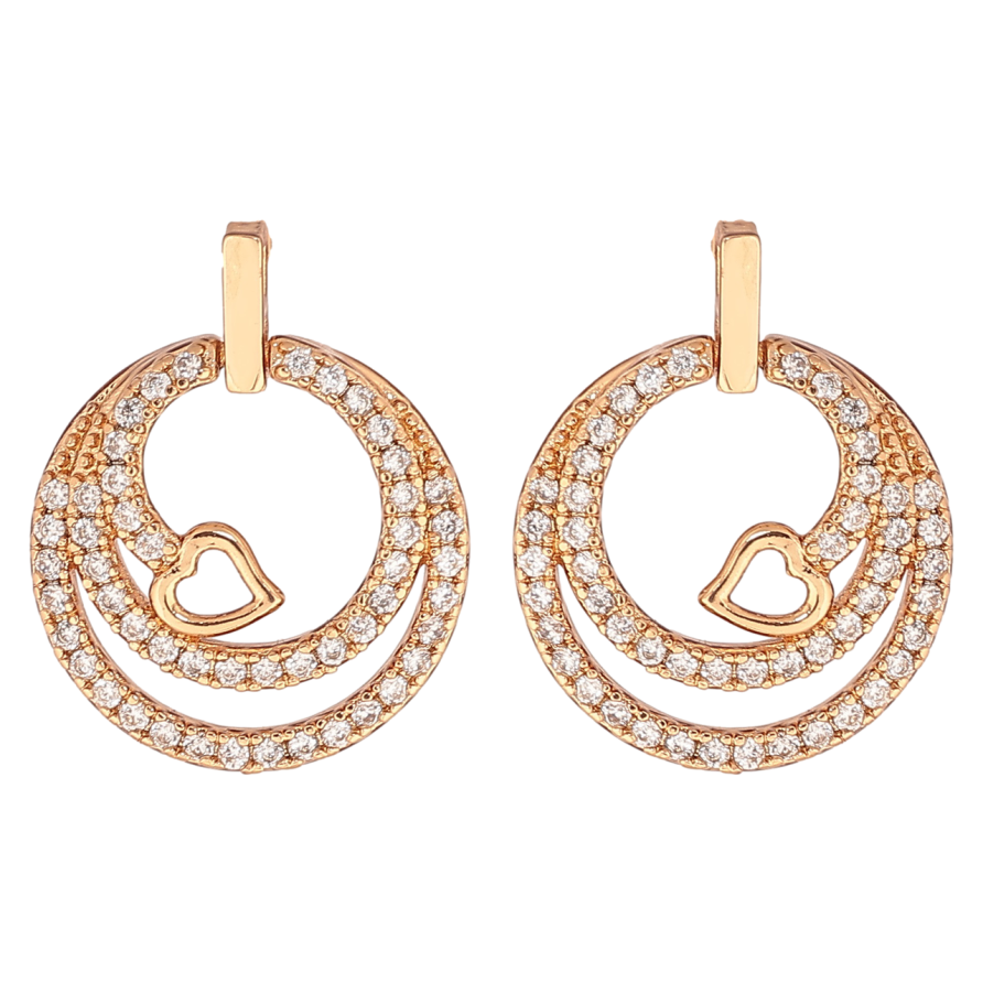 Серьги Xuping Позолота 18K пусеты Круглые подвески с кристаллами фото №1 Серьги Xuping Позолота 18K пусеты Круглые подвески с кристаллами фото №1