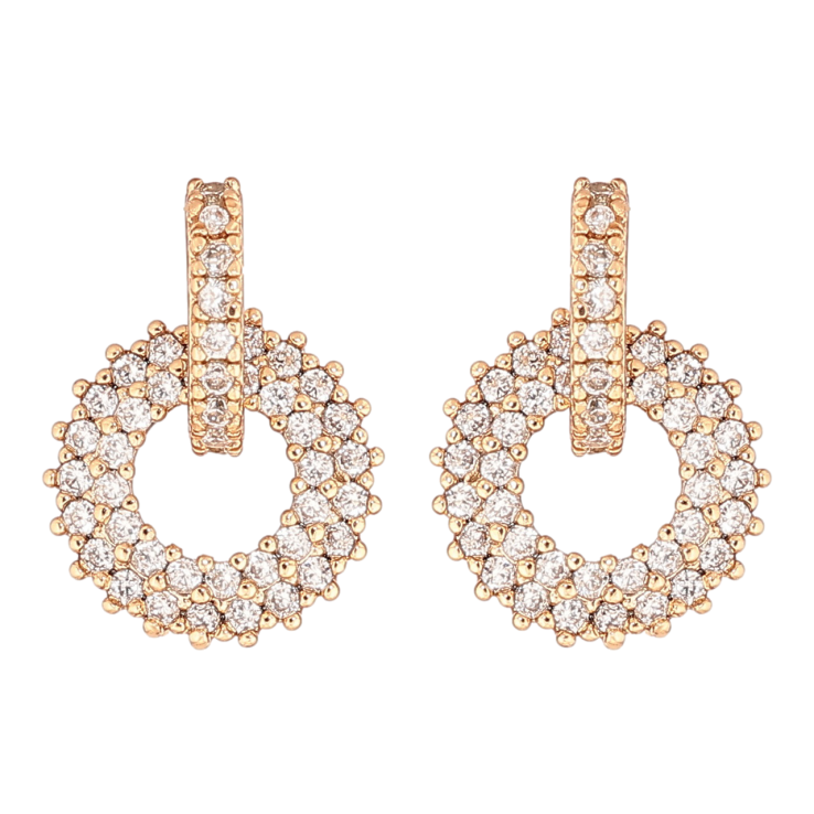 Сережки Xuping Позолота 18K пусети «Кришталеві колечка» фото №17