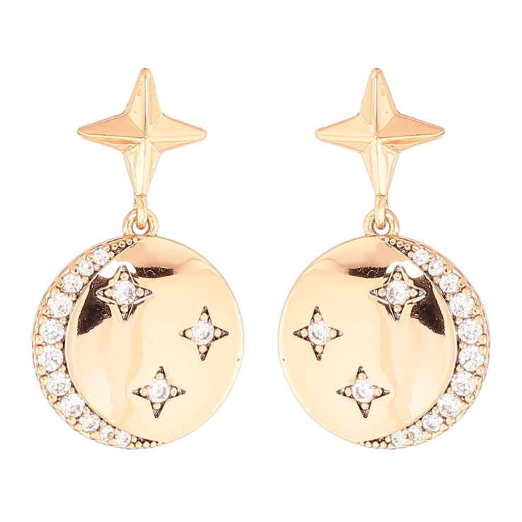 Сережки Xuping Позолота 18K пусети «Зоряна ніч» фото №4 Сережки Xuping Позолота 18K пусети «Зоряна ніч» фото №4