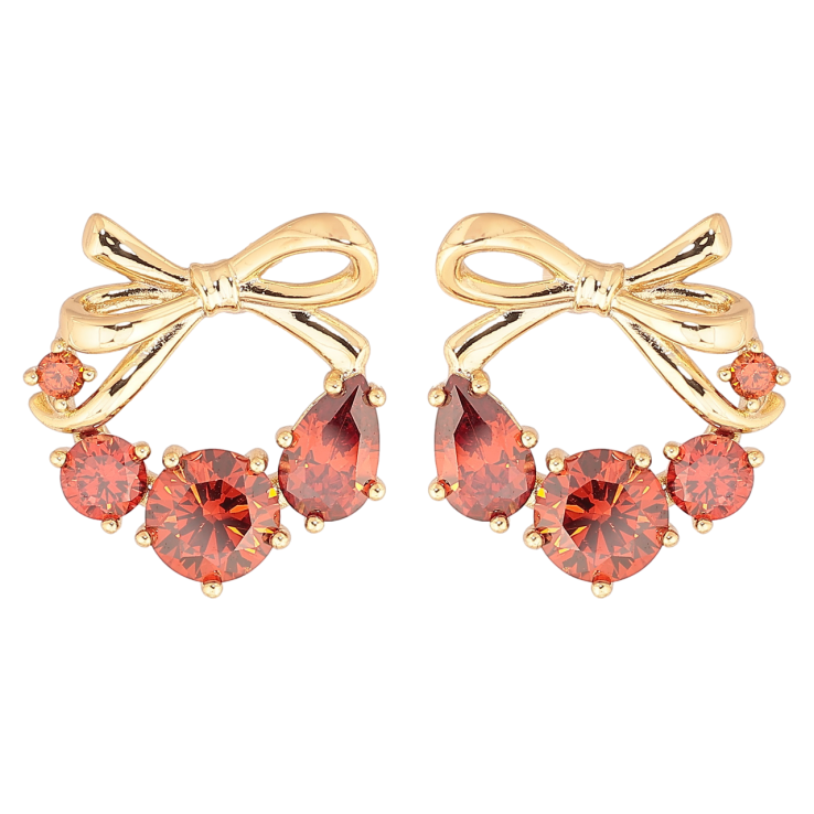 Сережки Xuping Позолота 18K пусети «Банти з червоними кристалами» фото №16 Сережки Xuping Позолота 18K пусети «Банти з червоними кристалами» фото №16