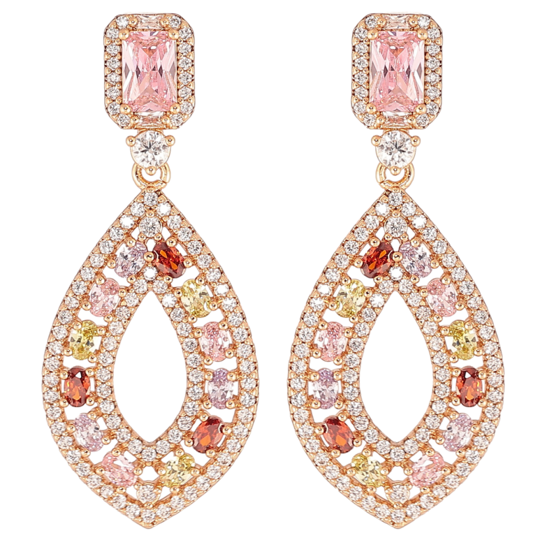 Серьги Xuping JEAN GOUJON Позолота 18K пусеты Роскошные подвески с инкрустацией разноцветными кристаллами фото №2
