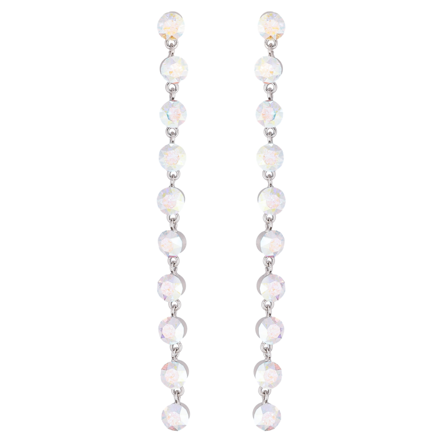 Серьги Xuping цвет Родий с кристаллами Swarovski пусеты Кристалльные подвески АВ фото №1
