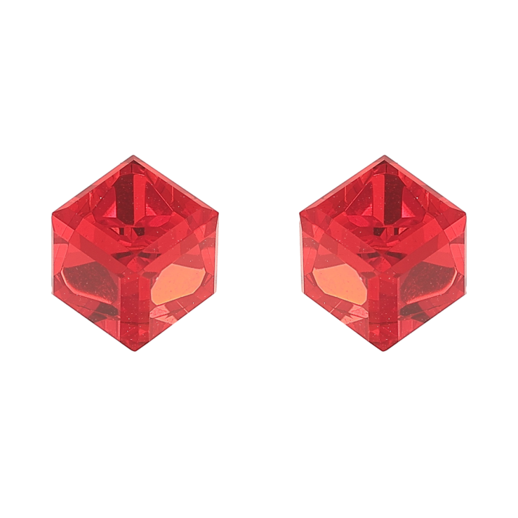 Сережки Xuping колір 18K з кристалами Swarovski пусети «Кришталеві кубики Siam» 8х8мм фото №25