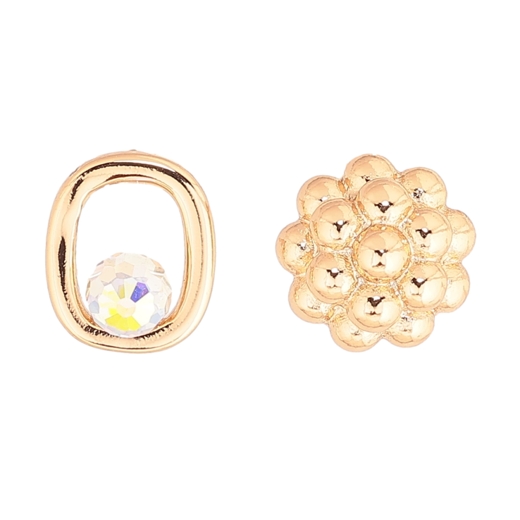 Сережки Xuping колір 18K з кристалами Swarovski пусети «Різнопланові з кристалом Shimmer» фото №5