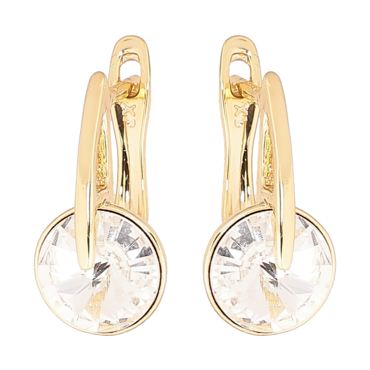 Сережки Xuping колір 14K з кристалами Swarovski англійський замок «Кристал Clear» фото №6