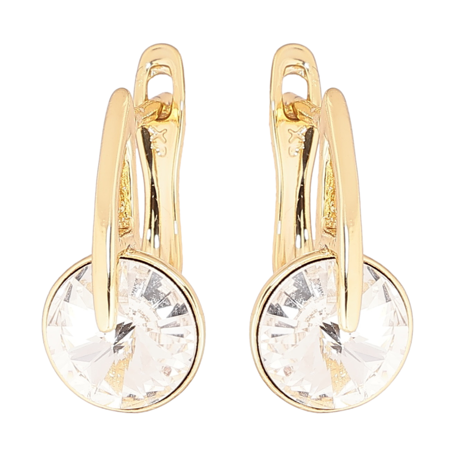 Сережки Xuping колір 14K з кристалами Swarovski англійський замок «Кристал Clear» фото №1 Сережки Xuping колір 14K з кристалами Swarovski англійський замок «Кристал Clear» фото №1