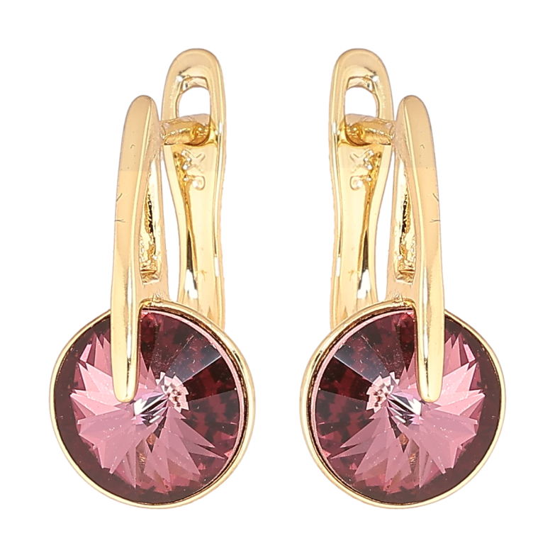 Серьги Xuping цвет 14K с кристаллами Swarovski английский замок Кристалл Burgundy фото №20