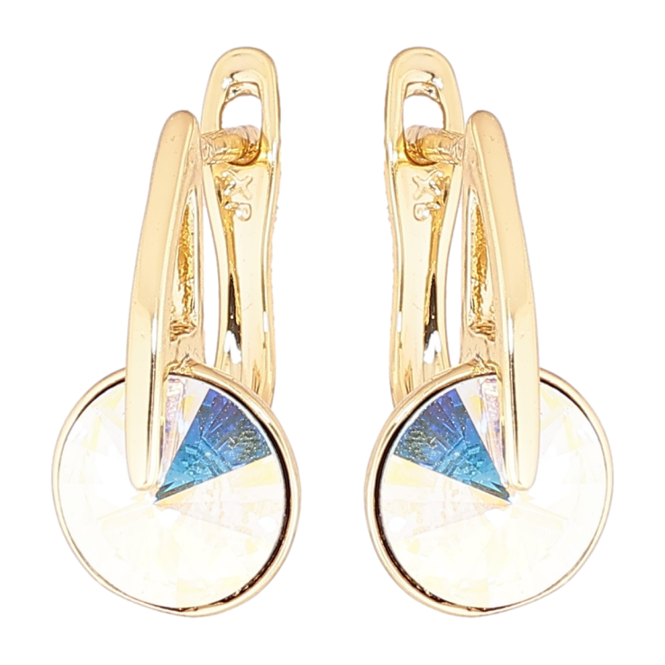 Сережки Xuping колір 14K з кристалами Swarovski англійський замок «Кристал АВ» фото №10