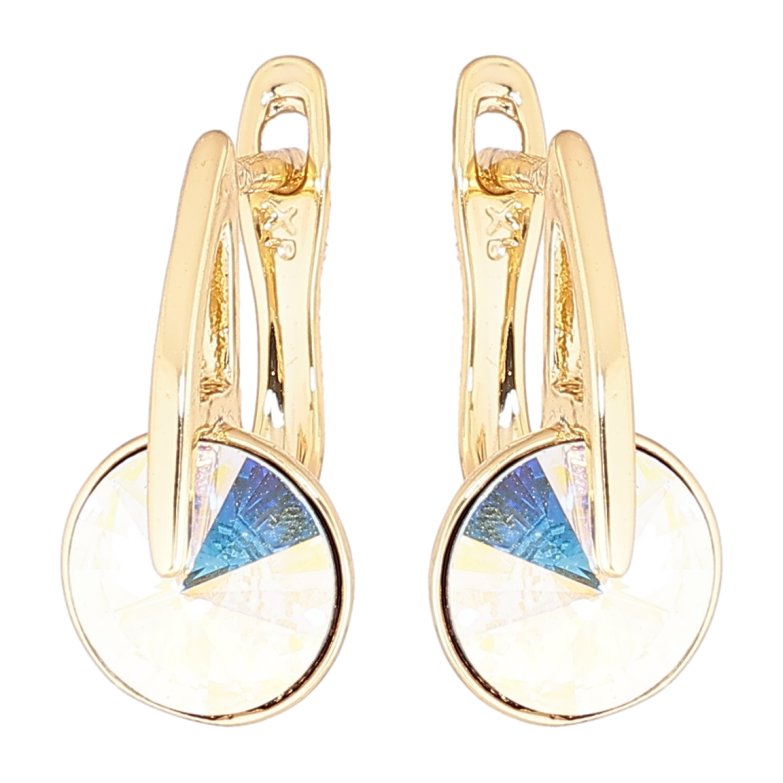 Сережки Xuping колір 14K з кристалами Swarovski англійський замок «Кристал АВ» фото №1 Сережки Xuping колір 14K з кристалами Swarovski англійський замок «Кристал АВ» фото №1