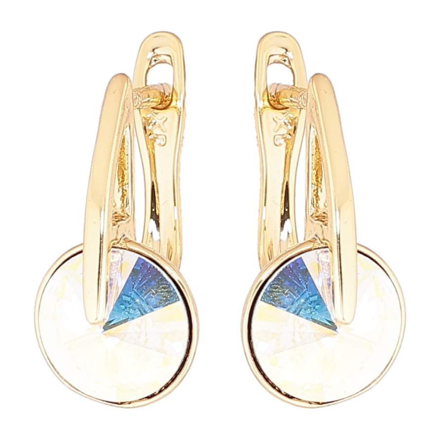 Сережки Xuping колір 14K з кристалами Swarovski англійський замок «Кристал АВ» фото №1 Сережки Xuping колір 14K з кристалами Swarovski англійський замок «Кристал АВ» фото №1