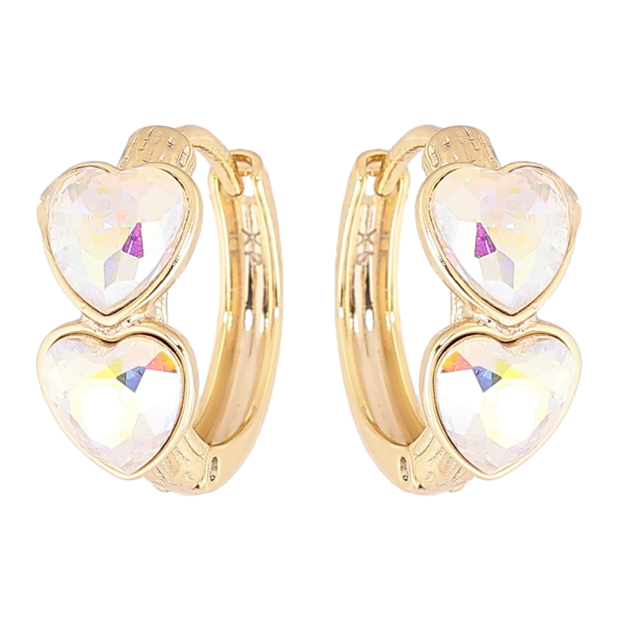 Сережки Xuping колір 14K з кристалами Swarovski колечка «Кришталеві сердечка АВ» фото №1 Сережки Xuping колір 14K з кристалами Swarovski колечка «Кришталеві сердечка АВ» фото №1