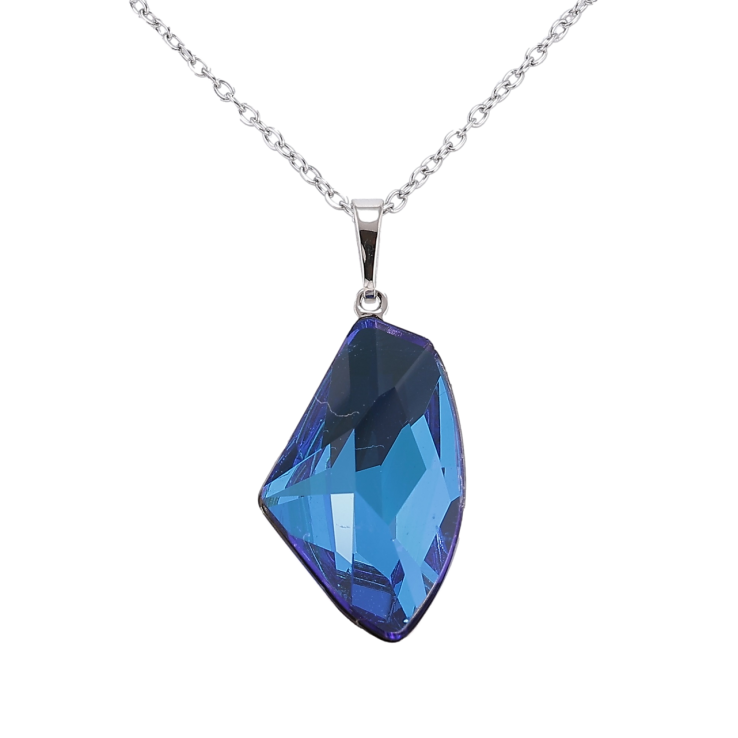 Кулон Xuping колір Родій із кр-ми Swarovski на ланцюжку «Кристал Metallic Blue» довжина 40-47см х 2мм фото №3 Кулон Xuping колір Родій із кр-ми Swarovski на ланцюжку «Кристал Metallic Blue» довжина 40-47см х 2мм фото №3
