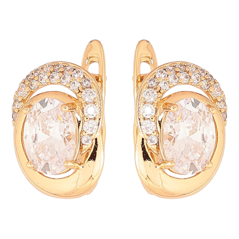 Серьги Xuping Позолота 18K английский замок Узор с кристаллами фото №2 Серьги Xuping Позолота 18K английский замок Узор с кристаллами фото №2