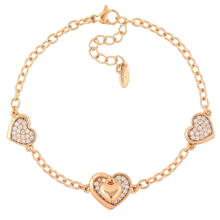 Браслет Xuping Позолота 18K Цепочка с сердечками длина с доп.цепочка 17-20см х 3мм фото №21