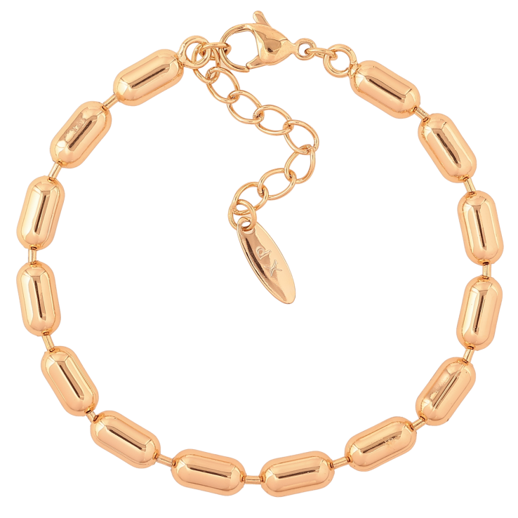 Браслет Xuping Позолота 18K «Ланцюжок Перлина» довжина з доп.ланцюжком 17.5-20.5см х 5мм фото №2 Браслет Xuping Позолота 18K «Ланцюжок Перлина» довжина з доп.ланцюжком 17.5-20.5см х 5мм фото №2