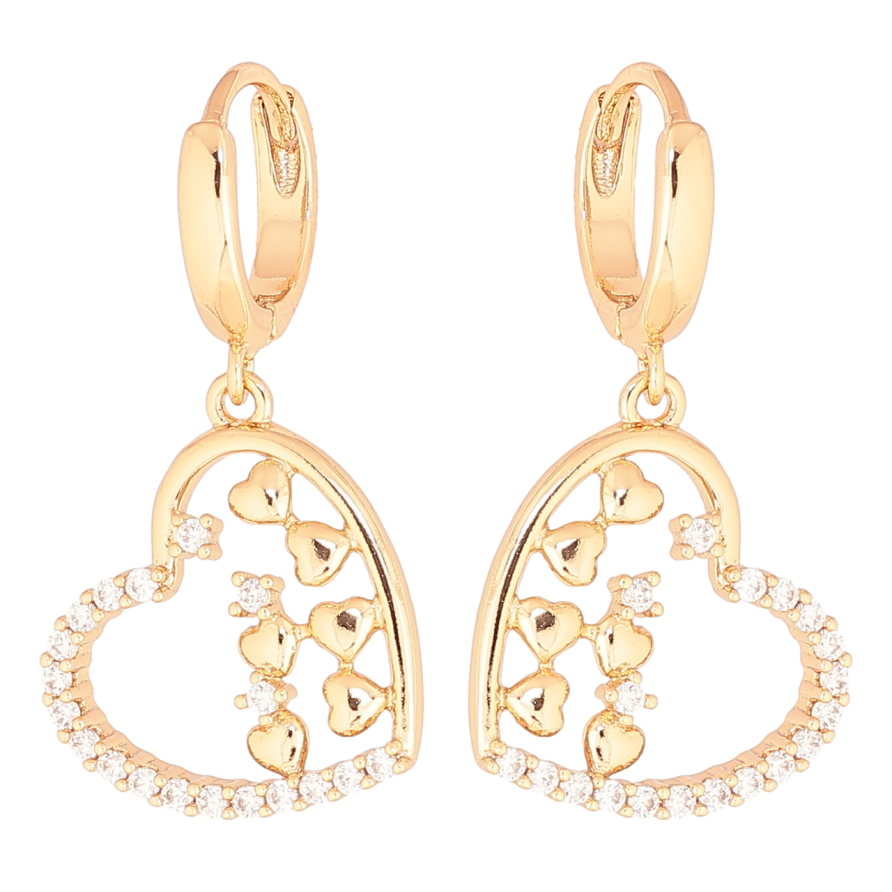Сережки Xuping Позолота 18K підвіски на колечках «Сердечка» фото №1 Сережки Xuping Позолота 18K підвіски на колечках «Сердечка» фото №1