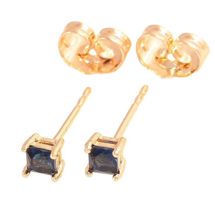 Серьги Xuping M&L Цвет 18K пусеты Синие кристаллы 3х3мм фото №6