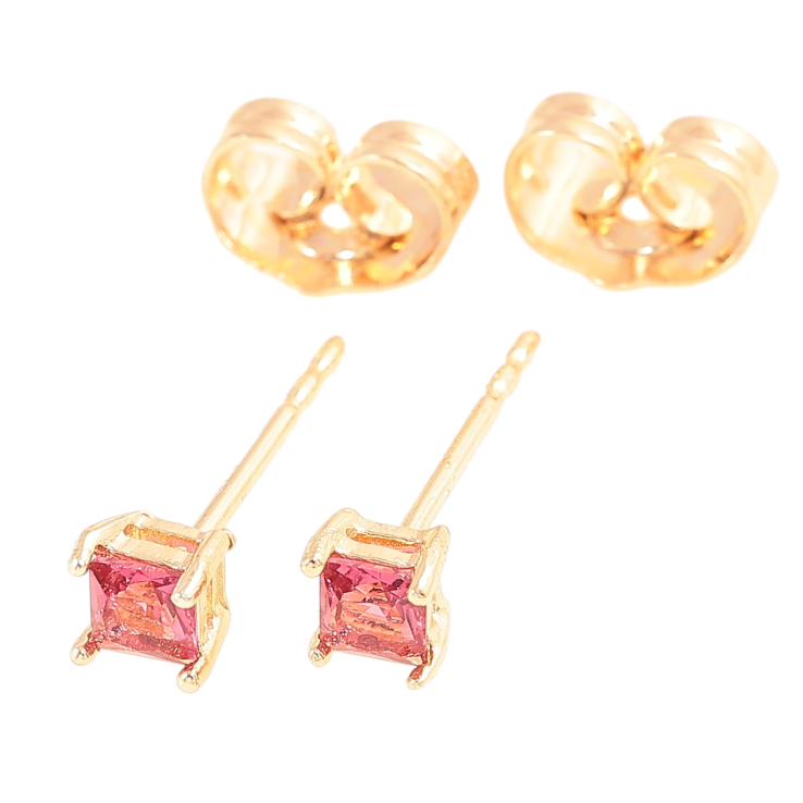 Серьги Xuping M&L Цвет 18K пусеты Малиновые кристаллы 3х3мм фото №12