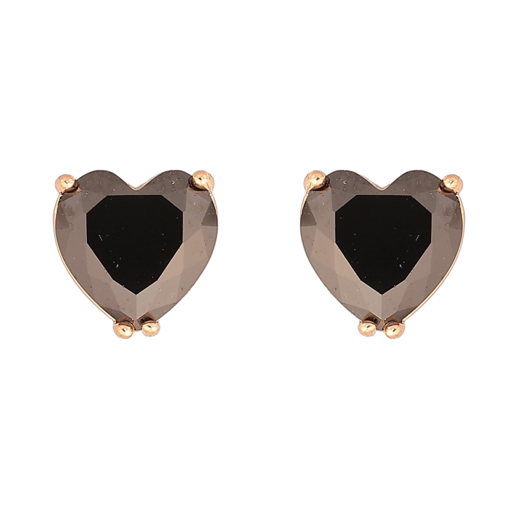 Серьги Xuping M&L Цвет 18K пусеты Черные кристальные сердечки 8х8мм фото №5