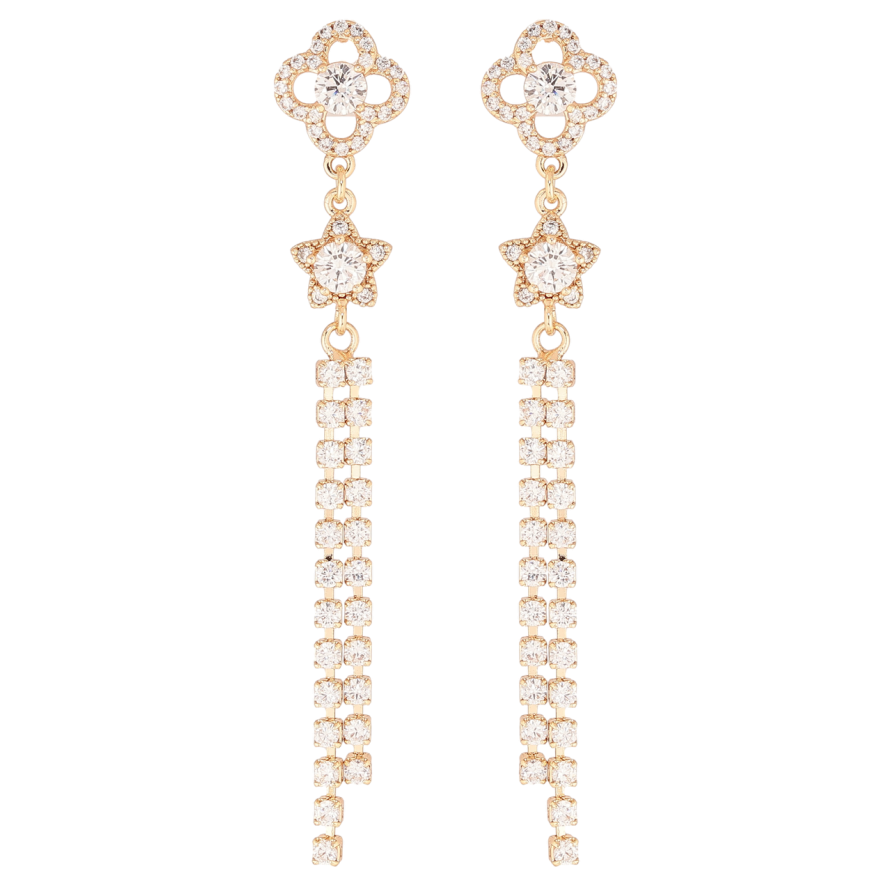 Серьги Xuping M&L Цвет 18K пусеты Кристальные подвески фото №1 Серьги Xuping M&L Цвет 18K пусеты Кристальные подвески фото №1