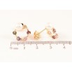 Серьги Xuping M&L Цвет 18K пусеты Колечки с разноцветными кристаллами и жемчужинами фото №2 Серьги Xuping M&L Цвет 18K пусеты Колечки с разноцветными кристаллами и жемчужинами фото №2