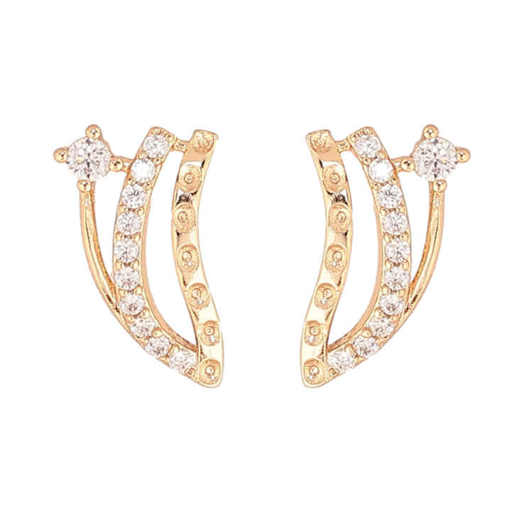 Серьги Xuping M&L Цвет 18K пусеты Узор с кристаллами фото №14 Серьги Xuping M&L Цвет 18K пусеты Узор с кристаллами фото №14