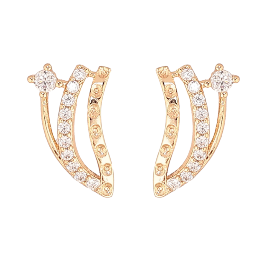 Серьги Xuping M&L Цвет 18K пусеты Узор с кристаллами фото №1 Серьги Xuping M&L Цвет 18K пусеты Узор с кристаллами фото №1