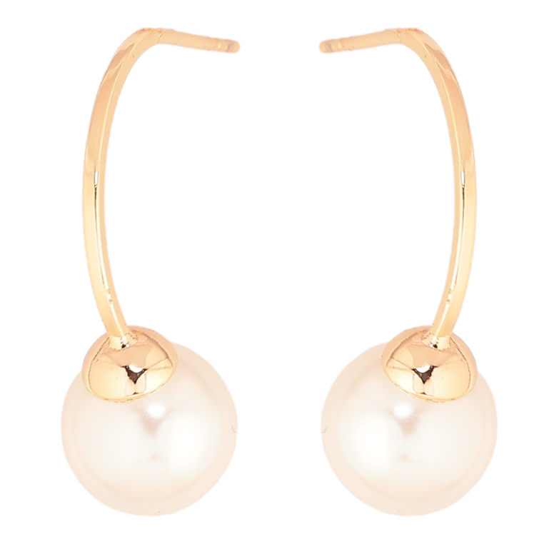Сережки Xuping M&L Колір 18K пусети Дуги з перлинами» фото №3 Сережки Xuping M&L Колір 18K пусети Дуги з перлинами» фото №3
