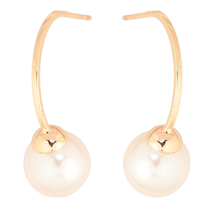 Серьги Xuping M&L Цвет 18K пусеты Дуги с жемчужинами фото №1 Серьги Xuping M&L Цвет 18K пусеты Дуги с жемчужинами фото №1