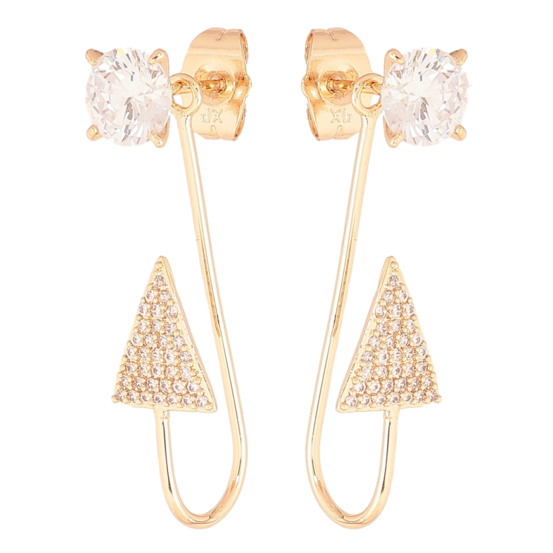 Сережки Xuping M&L Колір 18K пусети «Кристал з гачком» 2 в 1 фото №1 Сережки Xuping M&L Колір 18K пусети «Кристал з гачком» 2 в 1 фото №1