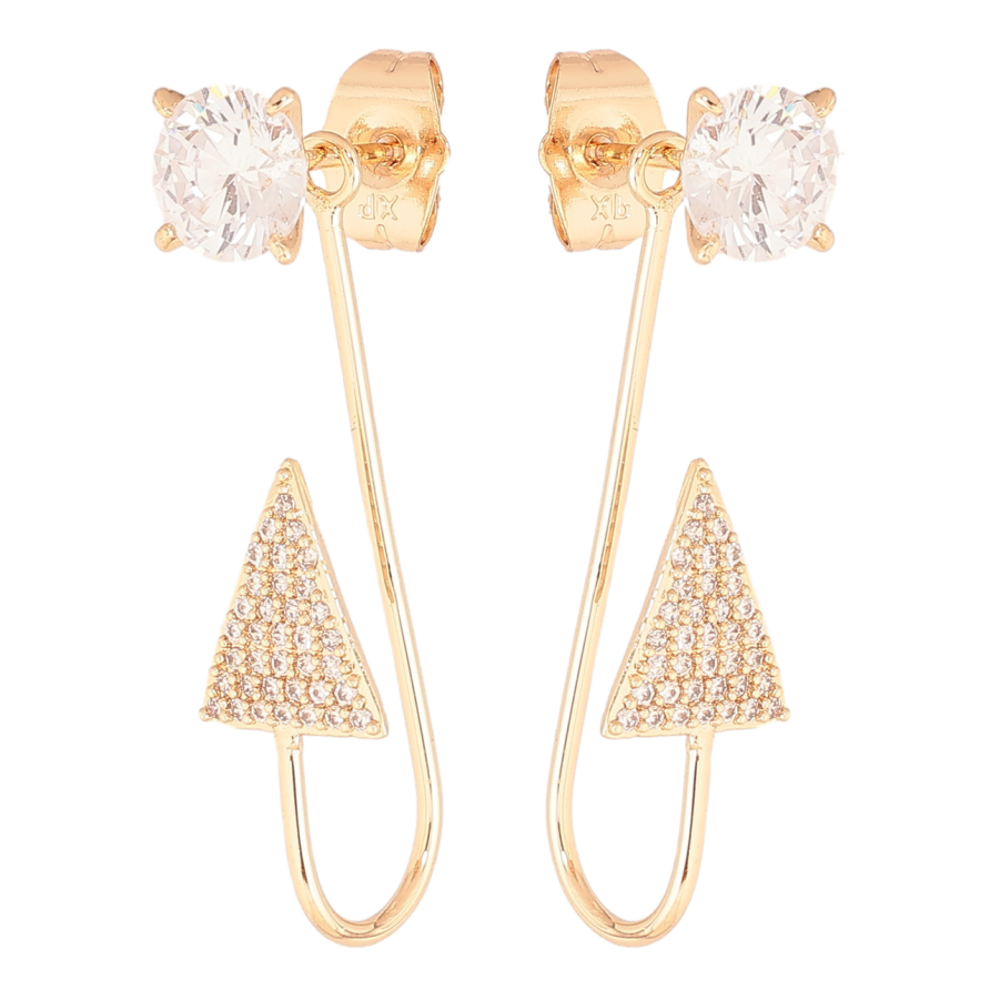 Сережки Xuping M&L Колір 18K пусети «Кристал з гачком» 2 в 1 фото №1 Сережки Xuping M&L Колір 18K пусети «Кристал з гачком» 2 в 1 фото №1