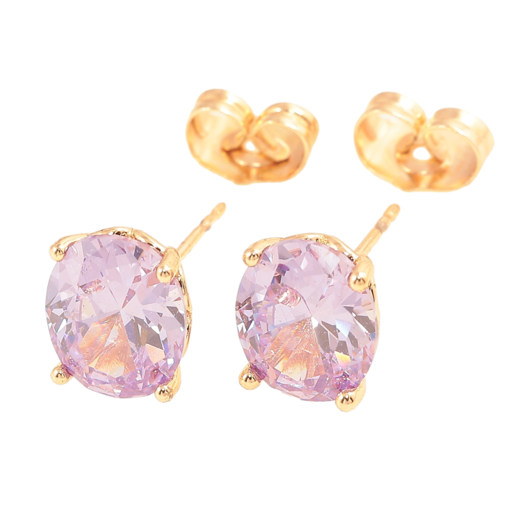 Серьги Xuping M&L Цвет 18K пусеты Сиреневые кристаллы 8х10мм фото №8 Серьги Xuping M&L Цвет 18K пусеты Сиреневые кристаллы 8х10мм фото №8