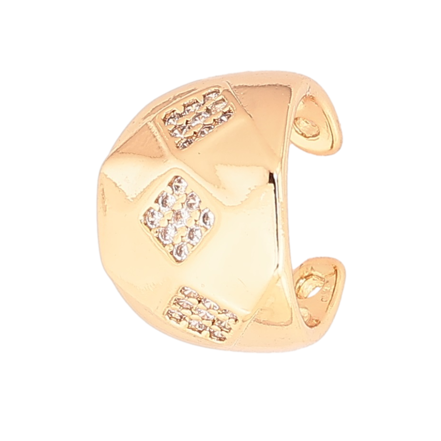 Серьги Xuping Позолота 18K моно-каффа Ромбовый узор с кристаллами (1шт) фото №1 Серьги Xuping Позолота 18K моно-каффа Ромбовый узор с кристаллами (1шт) фото №1