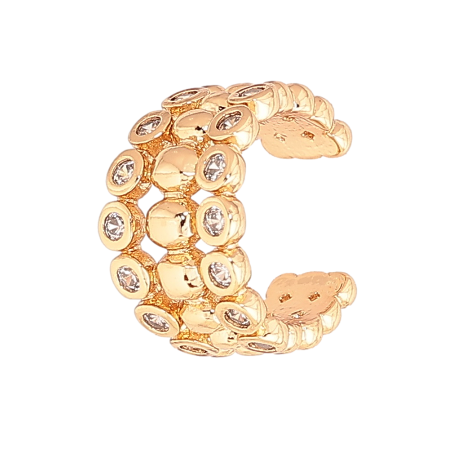 Серьги Xuping Позолота 18K моно-каффа Декоративный узор с кристаллами (1шт) фото №1 Серьги Xuping Позолота 18K моно-каффа Декоративный узор с кристаллами (1шт) фото №1