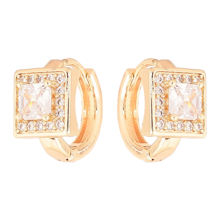 Серьги Xuping M&L Цвет 18K колечки Кристалл в обрамлении мелких кристалликов фото №3 Серьги Xuping M&L Цвет 18K колечки Кристалл в обрамлении мелких кристалликов фото №3