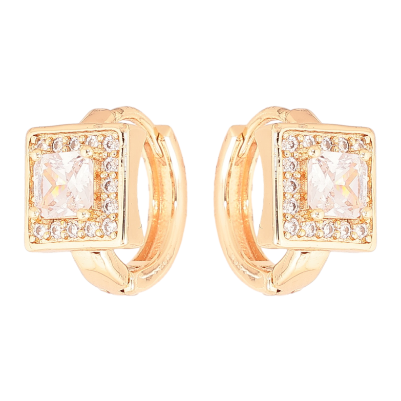 Сережки Xuping M&L Колір 18K колечка «Кристал в обрамленні дрібних кристаликів» фото №5