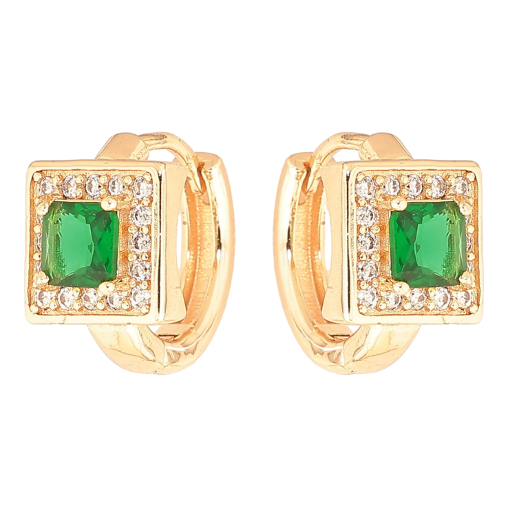Серьги Xuping M&L Цвет 18K колечки Зеленый кристалл в обрамлении мелких кристалликов фото №23 Серьги Xuping M&L Цвет 18K колечки Зеленый кристалл в обрамлении мелких кристалликов фото №23