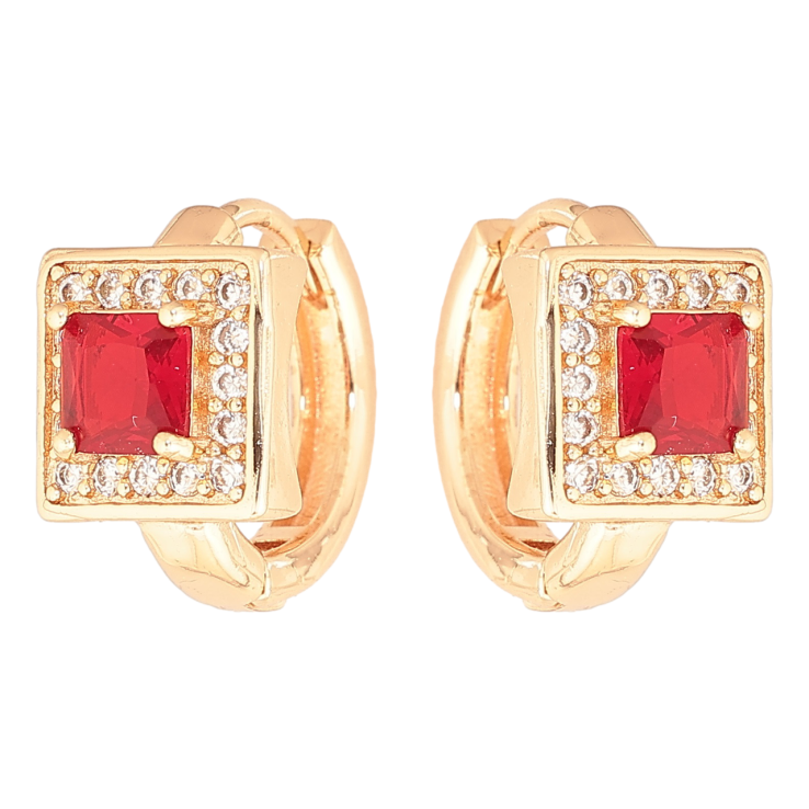 Серьги Xuping M&L Цвет 18K колечки Красный кристалл в обрамлении мелких кристалликов фото №17 Серьги Xuping M&L Цвет 18K колечки Красный кристалл в обрамлении мелких кристалликов фото №17