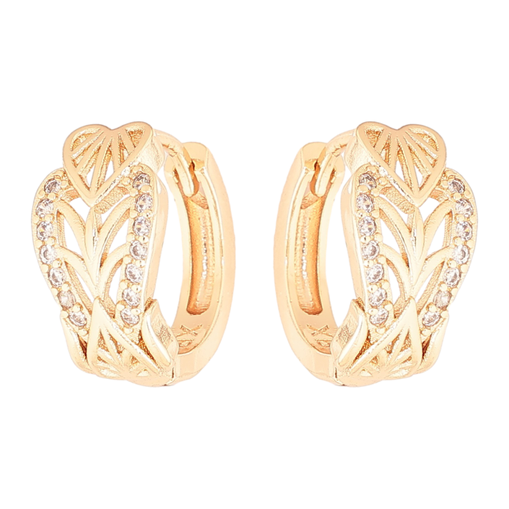 Серьги Xuping M&L Цвет 18K колечки Резной узор с кристаллами фото №8 Серьги Xuping M&L Цвет 18K колечки Резной узор с кристаллами фото №8