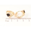Серьги Xuping M&L Цвет 18K колечки Ромбовый узор с черными кристаллами фото №2