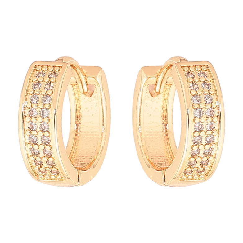 Сережки Xuping M&L Колір 18K колечка «Інкрустація кристалами» фото №2 Сережки Xuping M&L Колір 18K колечка «Інкрустація кристалами» фото №2