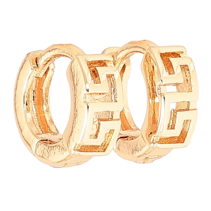 Серьги Xuping M&L Цвет 18K колечки Греческий узор на одну сторону фото №16 Серьги Xuping M&L Цвет 18K колечки Греческий узор на одну сторону фото №16